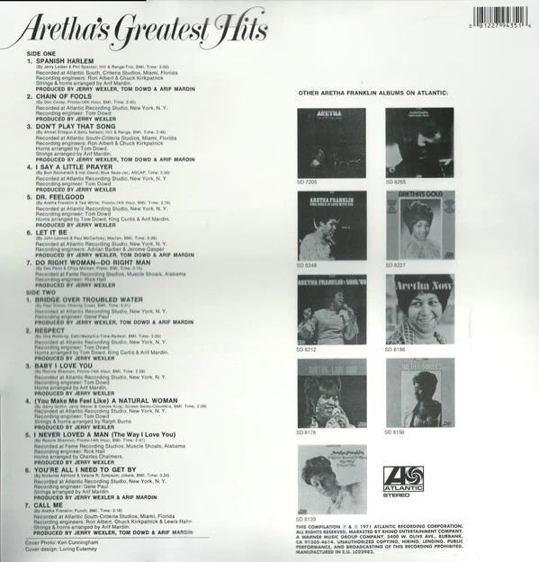 Aretha Franklin - Aretha's Greatest Hits (LP, Comp, RE) (M / M) - Image 3