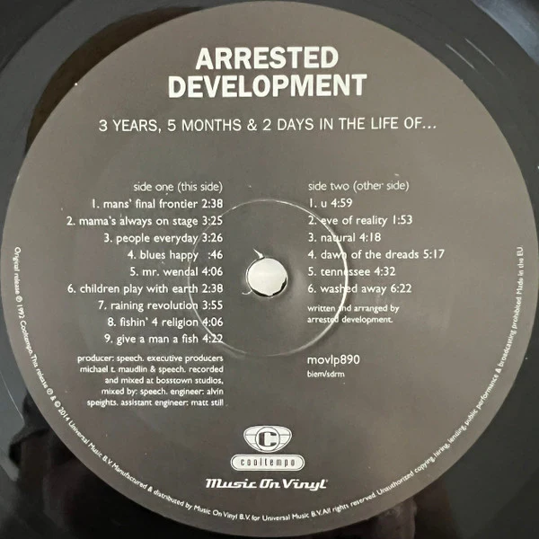 Arrested Development - 3 Years, 5 Months And 2 Days In The Life Of... (LP, Album, RE, 180) (VG+ / VG+) - Image 5