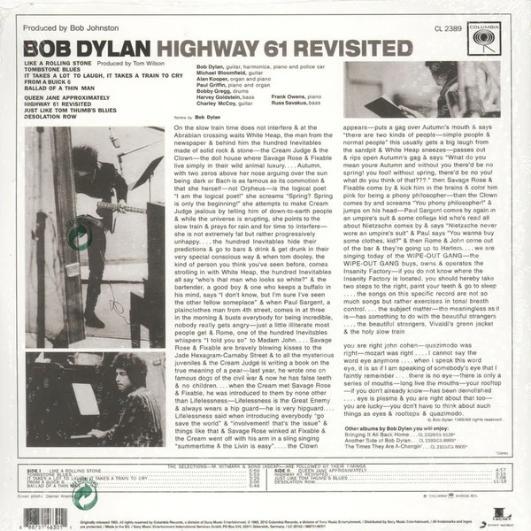 Bob Dylan - Highway 61 Revisited (LP, Album, Mono, RE, 180) (M / M) - Image 2