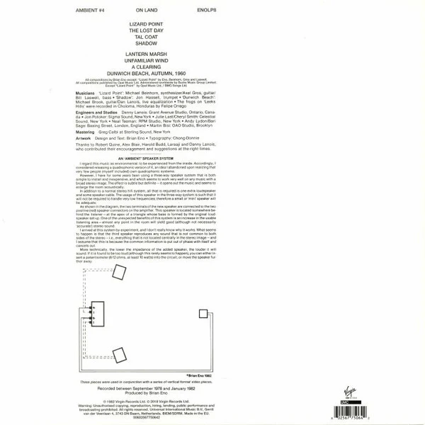 Brian Eno - Ambient 4 (On Land) (LP, Album, RE, RM, RP, 180) (M / M) - Image 2