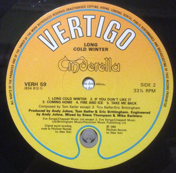 Cinderella  - Long Cold Winter (LP, Album) (VG+ / VG) - Image 4
