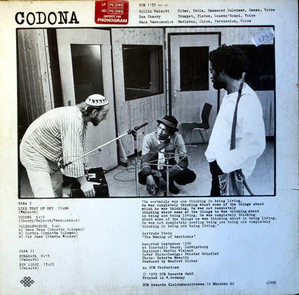 Codona - Codona (LP, Album) (VG+ / VG+) - Image 2