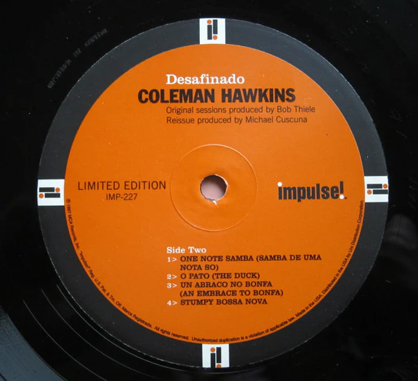 Coleman Hawkins - Desafinado Coleman Hawkins Plays Bossa Nova & Jazz Samba (LP, Ltd, RE, RM, 180) (VG+ / VG+) - Image 5