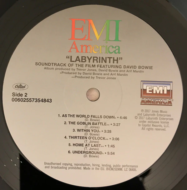 David Bowie, Trevor Jones - Labyrinth (From The Original Soundtrack Of The Jim Henson Film) (LP, Album, RE, RM) (M / M) - Image 3