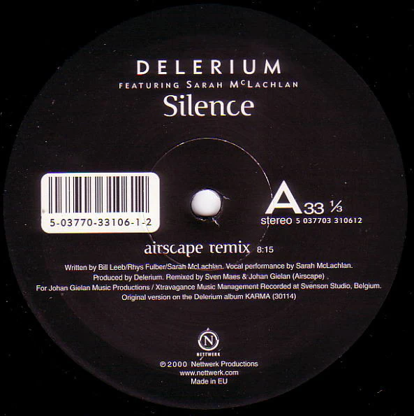 Delerium Featuring Sarah McLachlan - Silence (Remixes By Airscape And Dj Tiësto) (12", Single) (VG+ / VG) - Image 3