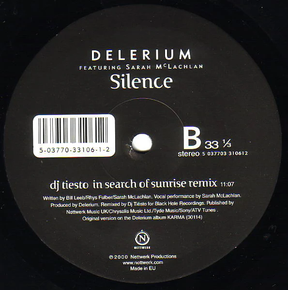 Delerium Featuring Sarah McLachlan - Silence (Remixes By Airscape And Dj Tiësto) (12", Single) (VG+ / VG) - Image 4