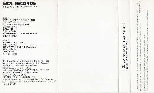 Diamond Head - Borrowed Time (Cass) (VG+ / VG+) - Image 3