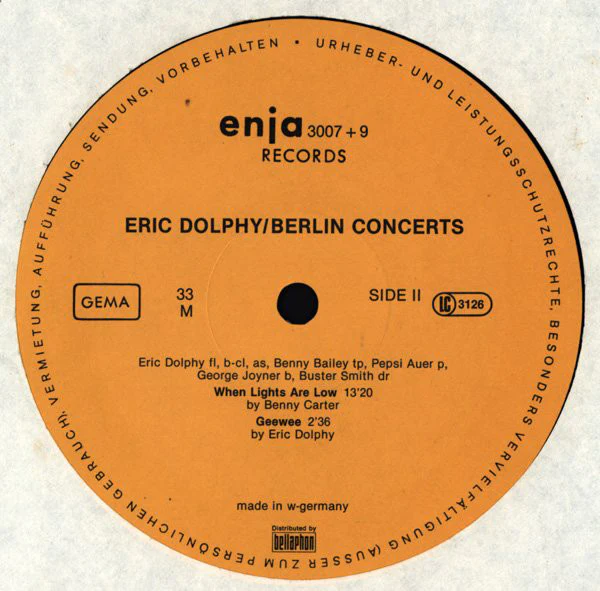 Eric Dolphy - Berlin Concerts (2xLP, Album) (VG+ / VG+) - Image 6
