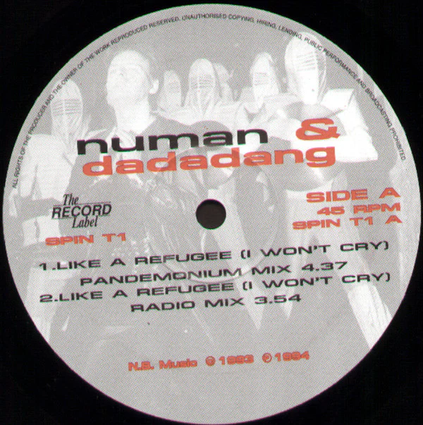Gary Numan & Dadadang - Like A Refugee (I Won't Cry) (12", Single) (NM or M- / NM or M-) - Image 3