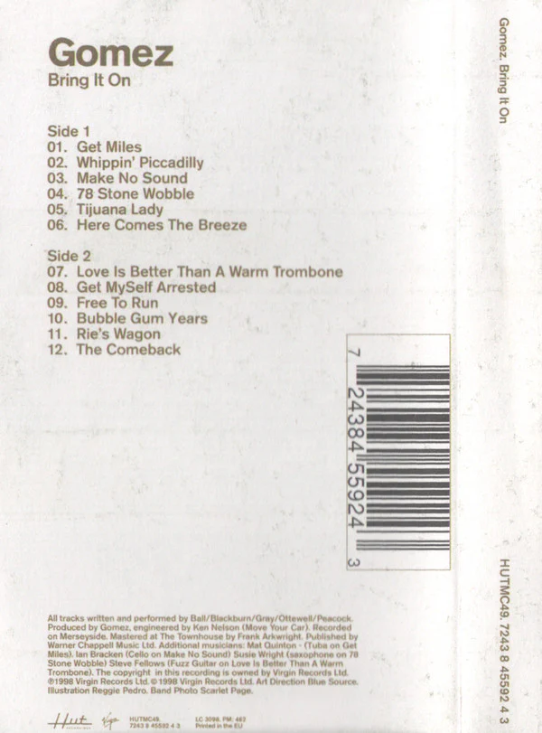 Gomez - Bring It On (Cass, Album) (VG+ / VG+) - Image 2