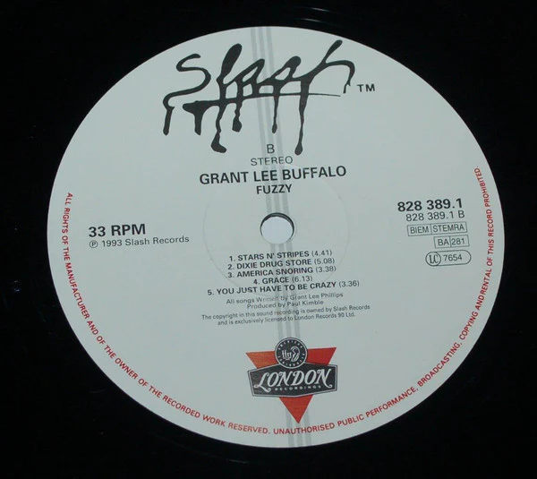Grant Lee Buffalo - Fuzzy (LP, Album) (VG+ / VG+) - Image 4