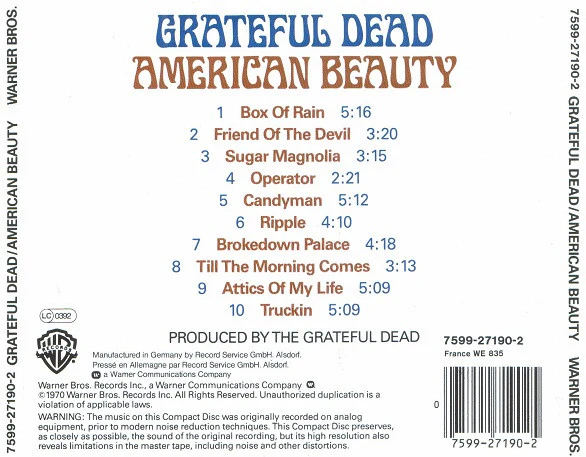 Grateful Dead* - American Beauty (CD, Album, RE) (M / M) - Image 2