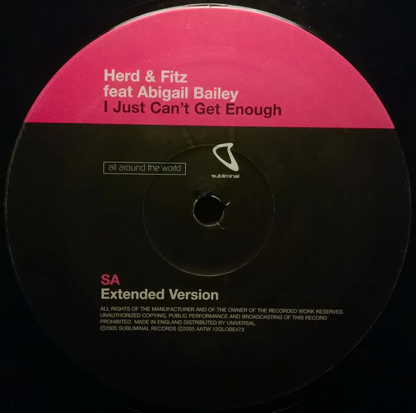 Herd & Fitz Feat Abigail Bailey - I Just Can't Get Enough (12") (VG+ / VG+) - Image 3