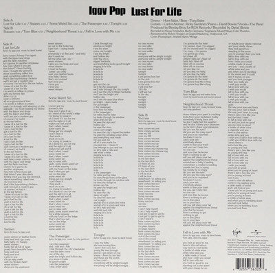 Iggy Pop - Lust For Life (LP, Album, RE, RM, 180) (M / M) - Image 2
