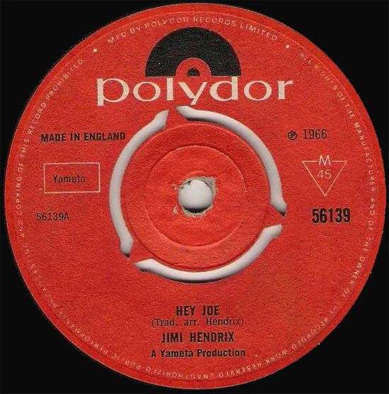 Jimi Hendrix - Hey Joe (7", Single, Mono, Kno) (VG / Generic)