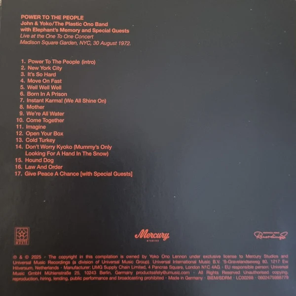 John & Yoko* / Plastic Ono Band* With Elephants Memory And Special Guests* - Power To The People (Live At The One To One Concert New York City, 1972) (CD, Album) (M / M) - Image 5