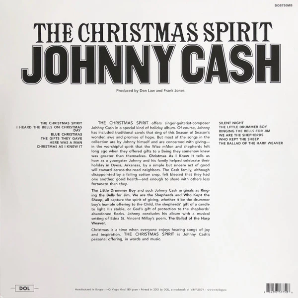 Johnny Cash - The Christmas Spirit (LP, Album, RE, Red) (M / M) - Image 2