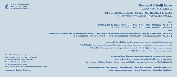 Konstrukt & Keiji Haino = コンストラクト* & 灰野敬二* - A Philosophy Warping, Little By Little That Way Lies A Quagmire = 少しずつ曲がっている哲学　その先には湿地がある (LP, Album, Ltd, 180) (NM or M- / NM or M-) - Image 3
