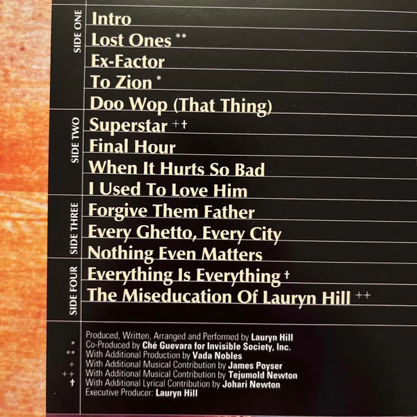 Lauryn Hill - The Miseducation Of Lauryn Hill (2xLP, Album, RE) (VG+ / VG+) - Image 3