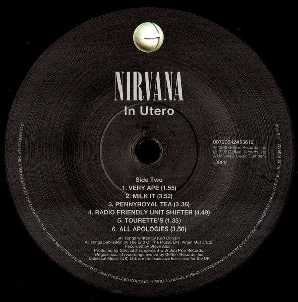 Nirvana - In Utero (LP, Album, RE, RP, 180) (M / M) - Image 4