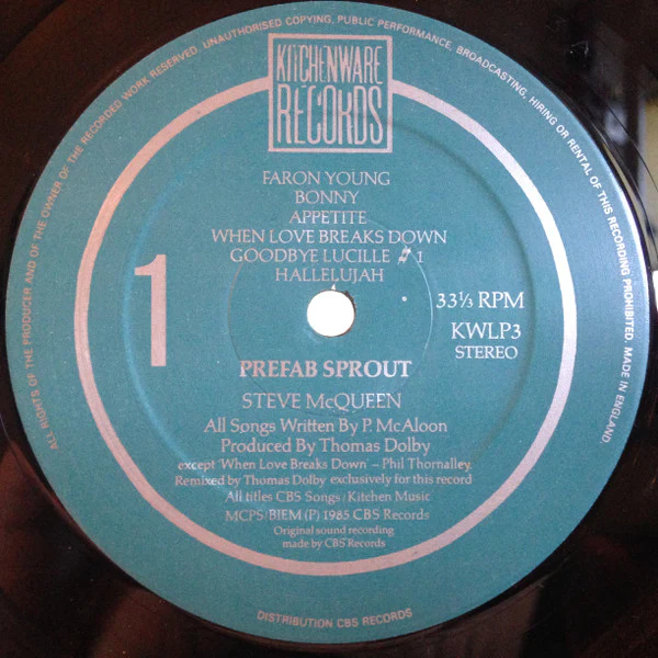 Prefab Sprout - Steve McQueen (LP, Album) (VG+ / VG+) - Image 3