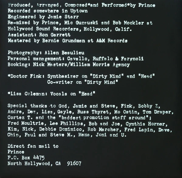 Prince - Dirty Mind (LP, Album, RE, RP) (M / M) - Image 5