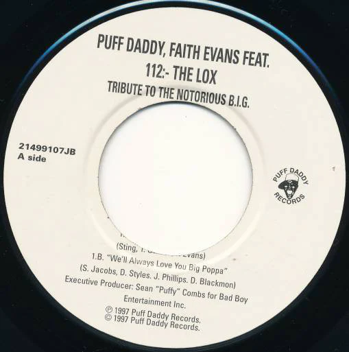 Puff Daddy, Faith Evans Feat. 112 :- The Lox - Tribute To The Notorious B.I.G. (7", Jukebox) (VG+ / Generic)