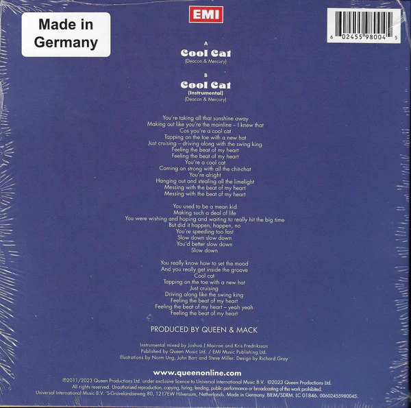Queen - Cool Cat (7", RSD, Single, Ltd, Pin) (M / M) - Image 2