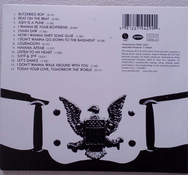 Ramones - Ramones (CD, Album, RE, RM, RP, 40t) (M / M) - Image 2