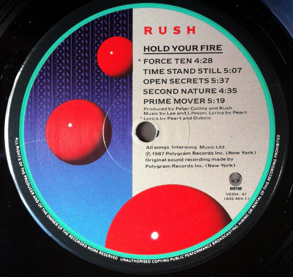 Rush - Hold Your Fire (LP, Album) (VG+ / VG+) - Image 3
