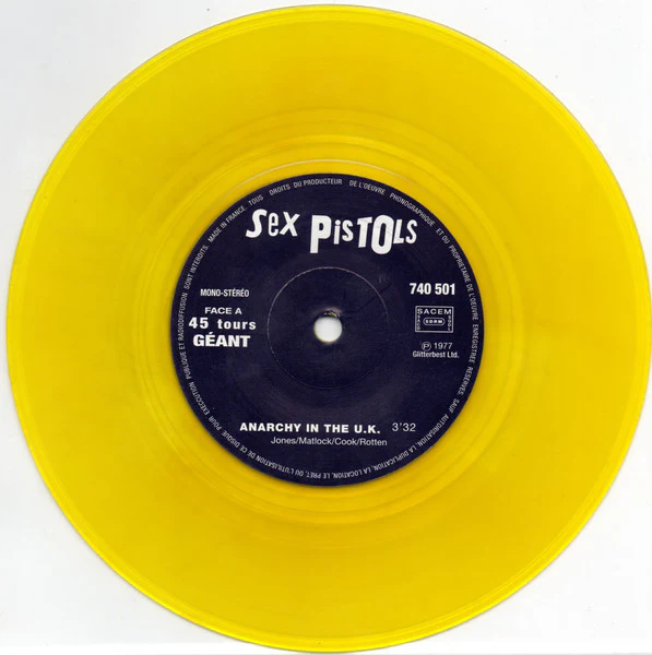 Sex Pistols - Anarchy In The UK (7", RE, Yel) (VG+ / VG+) - Image 5