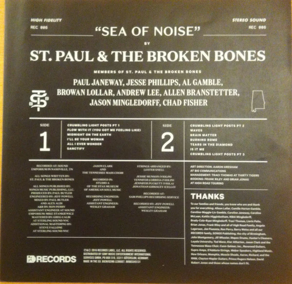 St. Paul & The Broken Bones - Sea Of Noise (LP, Album) (M / NM or M-) - Image 3