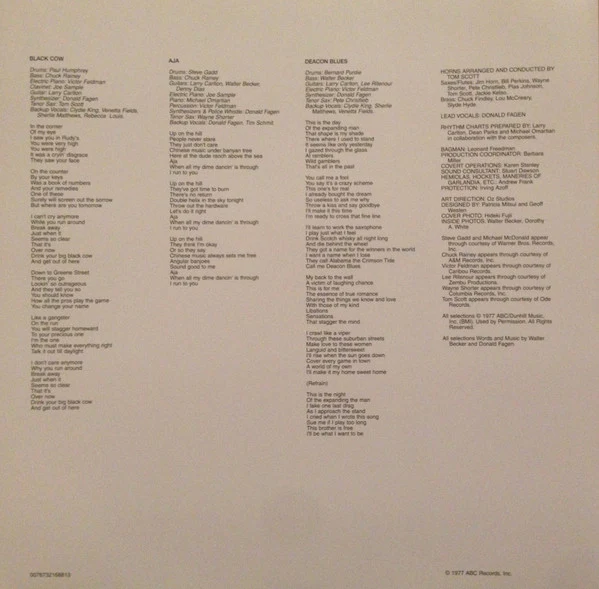 Steely Dan - Aja (LP, Album, RE, RM, Gat) (VG+ / NM or M-) - Image 4