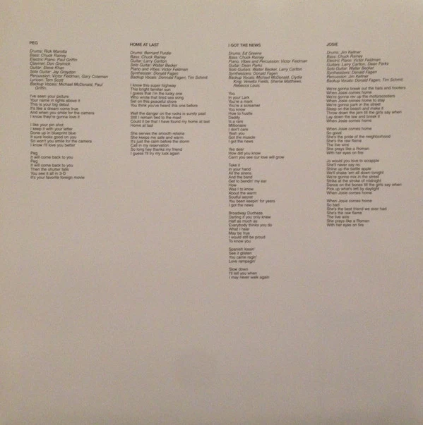 Steely Dan - Aja (LP, Album, RE, RM, Gat) (VG+ / NM or M-) - Image 5