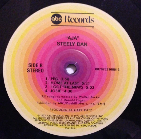 Steely Dan - Aja (LP, Album, RE, RM, Gat) (VG+ / NM or M-) - Image 7