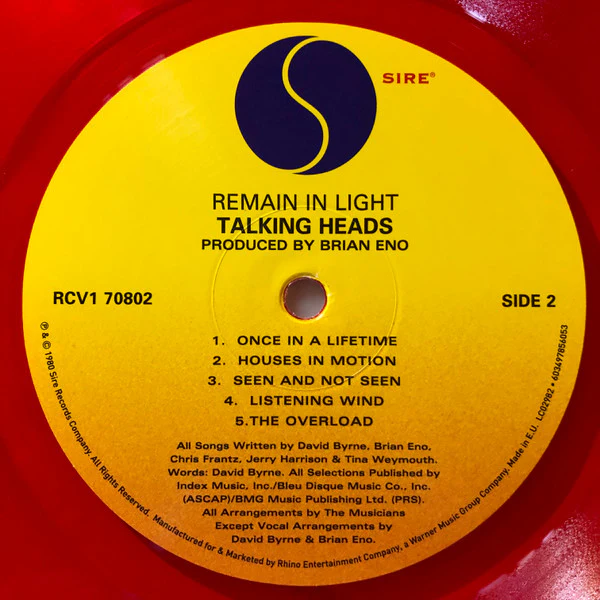 Talking Heads - Remain In Light (LP, Album, RSD, Ltd, RE, RP, Red) (M / NM or M-) - Image 4