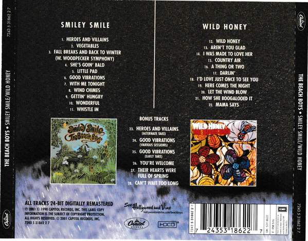 The Beach Boys - Smiley Smile / Wild Honey (HDCD, Comp, RE, RM, Uni) (M / M) - Image 3