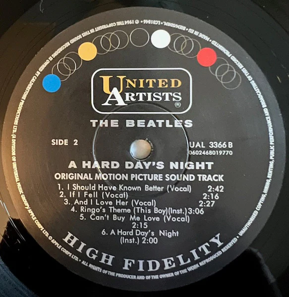 The Beatles - A Hard Day's Night (Original Motion Picture Sound Track) (LP, Album, Mono, RE) (M / M) - Image 4