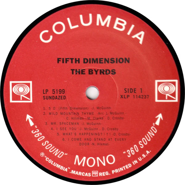 The Byrds - Fifth Dimension (LP, Album, Mono, RE) (NM or M- / VG+) - Image 3