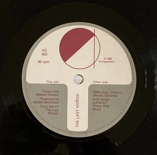 The Last Words - Top Secret (7", Single) (VG+ / VG) - Image 3