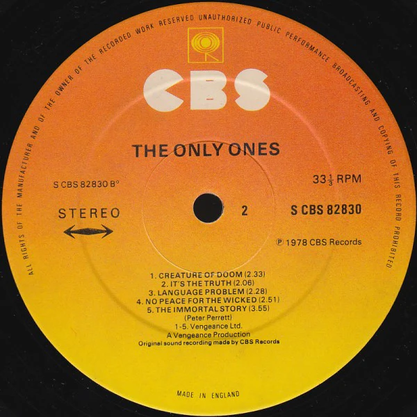 The Only Ones - The Only Ones (LP, Album) (VG+ / VG+) - Image 4