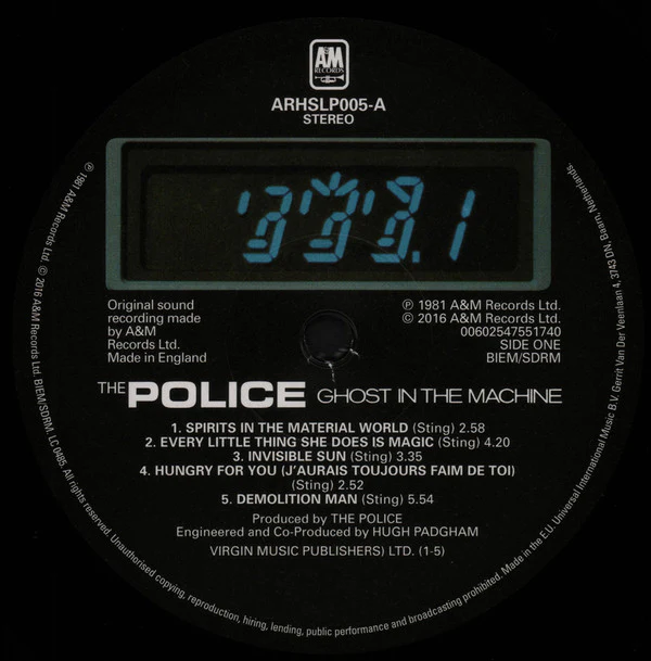 The Police - Ghost In The Machine (LP, Album, Ltd, RE, RM, Hal) (NM or M- / NM or M-) - Image 3