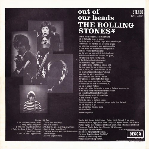 The Rolling Stones - Out Of Our Heads (LP, Album, RP) (VG+ / VG+) - Image 2