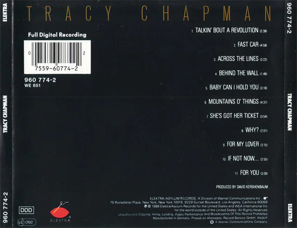 Tracy Chapman - Tracy Chapman (CD, Album, RE) (M / M) - Image 2
