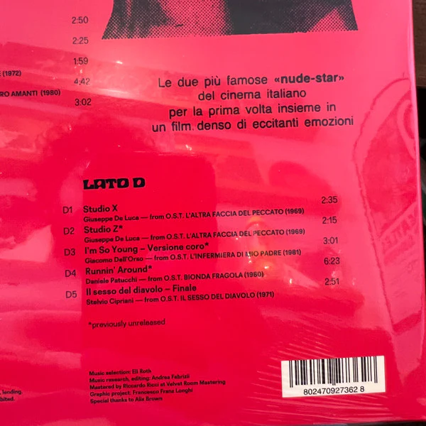 Various - Eli Roth's Red Light Disco - Dancefloor Seductions From Italian Sexploitation Cinema (1969-1981) (2xLP, Gat) (M / M) - Image 3