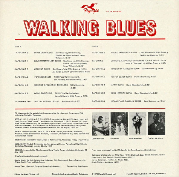 Various - Walking Blues (LP, Album, Mono) (NM or M- / VG+) - Image 2