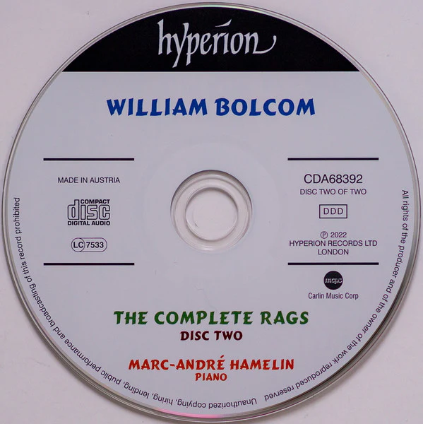 William Bolcom, Marc-André Hamelin - The Complete Rags (2xCD, Album) (NM or M- / NM or M-) - Image 5
