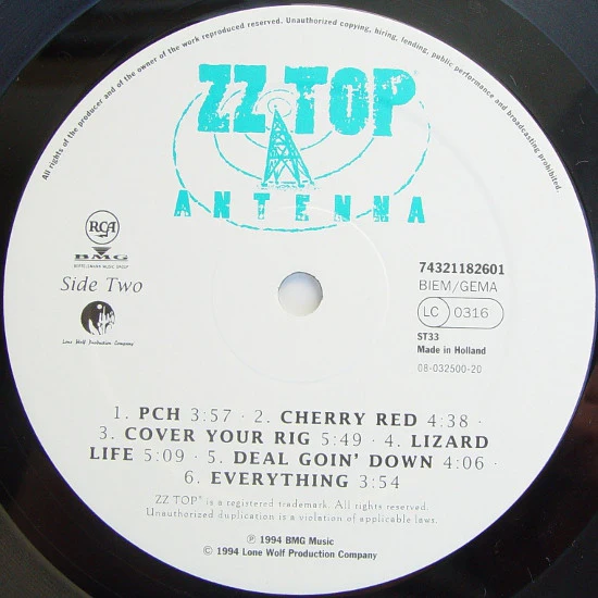 ZZ Top - Antenna (LP, Album) (VG+ / VG+) - Image 5